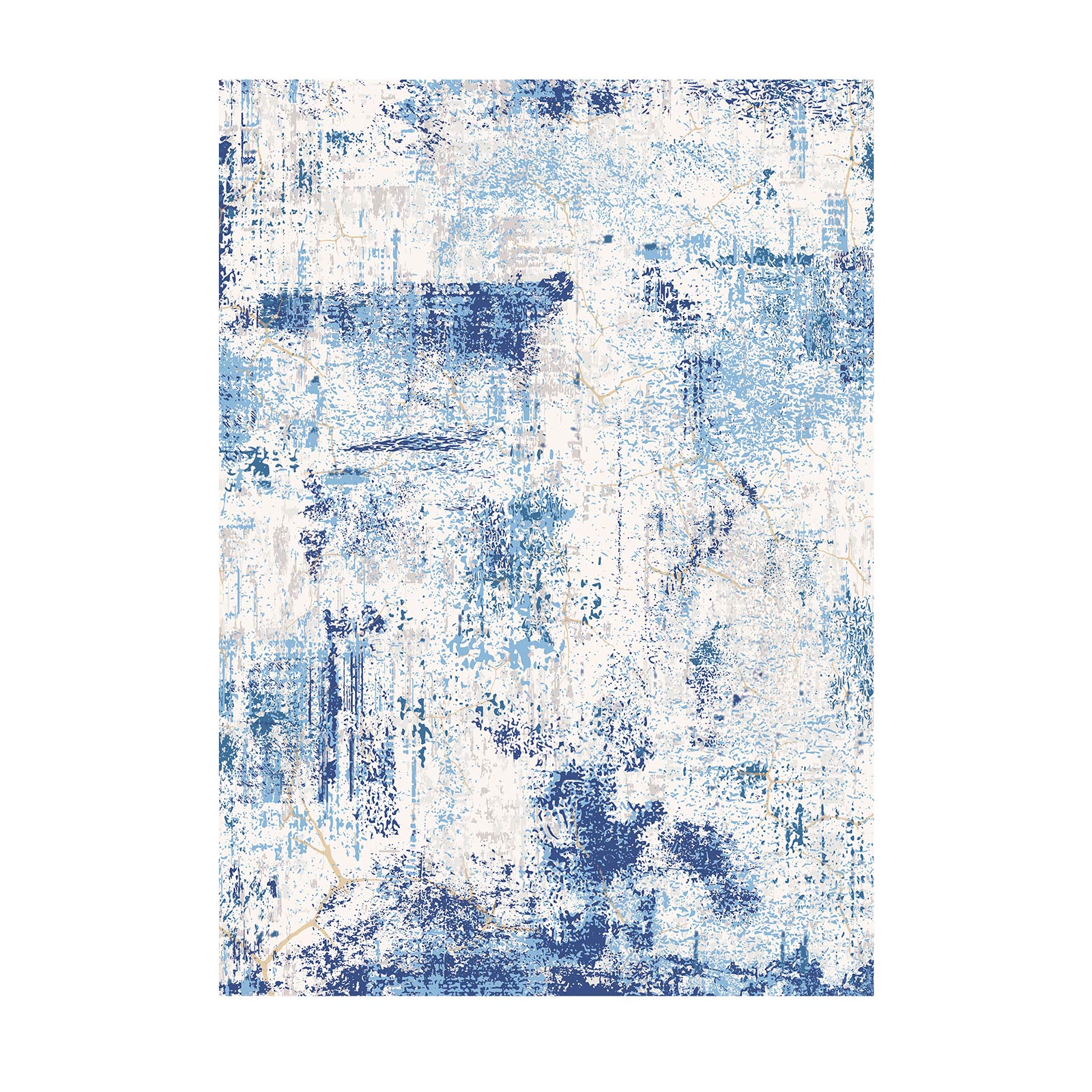 Large Area Rug 5 X 7 Ft Anti-Skid And Tear-Resistant Floor Mat Modern Blue_maomaolike.com